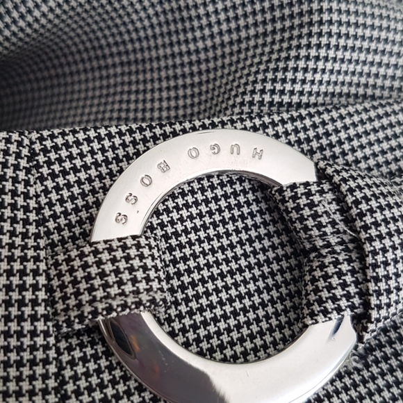 BOSS Tavilla Ring Belt Houndstooth Wool Pant 6 - Picture 8 of 8